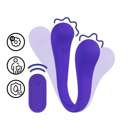 LOVELINE DUAL-ENDED BENDABLE VIBE WITH REMOTE CONTROL PURPLE