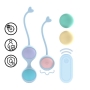 BOLAS VAGINALES VIBRANTES CON MANDO Y 5 PESOS INTERCAMBIABLES KEGEL KIT MORADO LOVELINE 