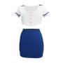 COSTUME D'HÔTESSE BLEU/BLANC S-LINE 