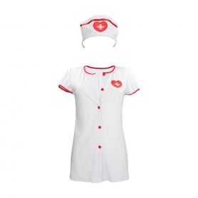 FANTASIA DE ENFERMEIRA BRANCO S-LINE 