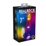 VIBRADOR CON LED Y MANDO A DISTANCIA LED VIBRATING STRAIGHT COCK WITH BALLS 7 /18 CM REALROCK