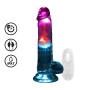 VIBRADOR CON LED Y MANDO A DISTANCIA LED VIBRATING STRAIGHT COCK WITH BALLS 7 /18 CM REALROCK