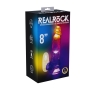 VIBRATEUR AVEC LED ET TÉLÉCOMMANDE LED VIBRATING STRAIGHT COCK WITH BALLS 8 /20 CM REALROCK