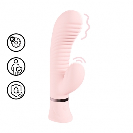 VIBRATEUR MYSTIQUE RIBBED RABBIT ROSE LOVELINE