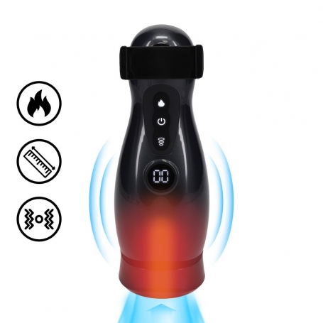 MASTURBADOR VIBRATÓRIO COM SUCÇÃO E SUPORTE DE TELEFONE VIRTUO GUN METAL PUMPED 