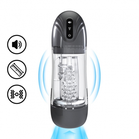 PUMPED SONICPULL SUCTION AND VIBRATION MASTURBATOR PUMP MULTIMEDIA ENHANCED GUN METAL
