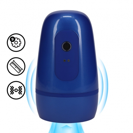 MASTURBATEUR D’ASPIRATION DE PRESSION NÉGATIVE AVEC VIBRATION PULSAR METALLIC BLUE PUMPED