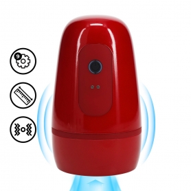 PUMPED PULSAR NEGATIVE PRESSURE SUCTION AND VIBRATION MASTURBATOR PUMP METALLIC RED