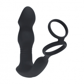 STIMULATEUR DE PROSTATE VIBRANT AVEC IMPULSION COME-HITHER, ANNEAU POUR LE PÉNIS ET TÉLÉCOMMANDE LEVELZ 