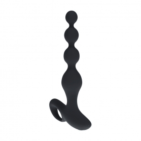 PLUG ANAL VIBRANT EN SILICONE AVEC PERLES ET TÉLÉCOMMANDE NOIR LEVELZ