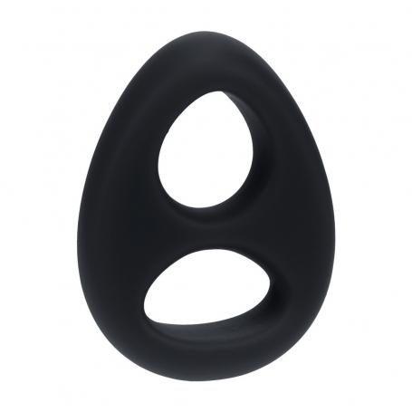 ANNEAU DOUBLE POUR LE PÉNIS ET LES TESTICULES EN SILICONE LIQUIDE NOIR LEVELZ
