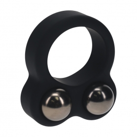 ANILLO PARA EL PENE DE SILICONA LÍQUIDA CON DOBLE PESO NEGRO LEVELZ