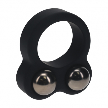 ANNEAU POUR PÉNIS EN SILICONE LIQUIDE À DOUBLE POIDS NOIR LEVELZ