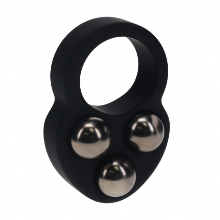 ANEL PARA O PÉNIS EM SILICONE LÍQUIDO COM PESO TRIPLO PRETO LEVELZ