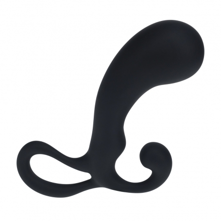 ESTIMULADOR DE PRÓSTATA EN SILICONA CON BOLBO Y ASA L NEGRO LEVELZ 