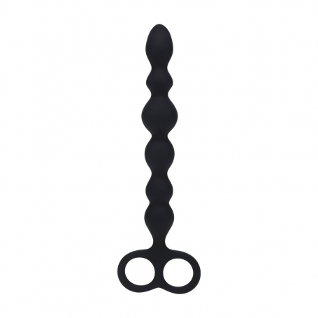 SONDA ANAL CON PERLAS EN FORMA DE SERPIENTE Y LAZO NEGRO LEVELZ 