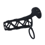 FUNDA DE SILICONA PARA EL PENE CON VIBRACIÓN Y ANILLO PARA LOS TESTÍCULOS NEGRO LEVELZ 