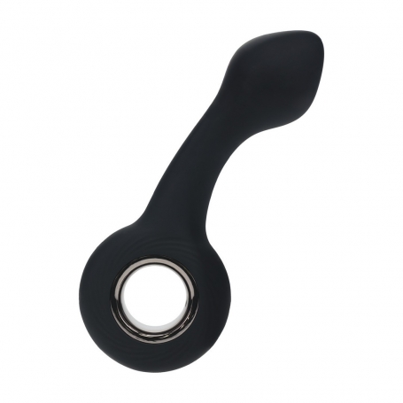 STIMULATEUR DE PROSTATE EN SILICONE VIBRANT AVEC BULBE ET POIGNÉE NOIR LEVELZ