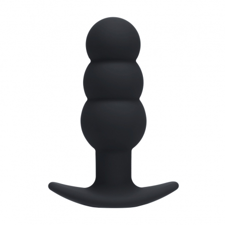 PLUG ANAL EN SILICONE AVEC VIBRATION TRI BULB NOIR LEVELZ