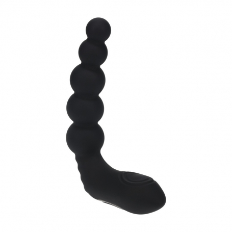 ESTIMULADOR DE PRÓSTATA FLEXIBLE CON PERLAS VIBRACIÓN Y FUNCIÓN DE CALENTAMIENTO NEGRO LEVELZ