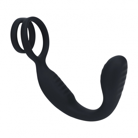 STIMULATEUR DE PROSTATE AVEC VIBRATION ET ANNEAU POUR LE PÉNIS ET LES TESTICULES NOIR LEVELZ 