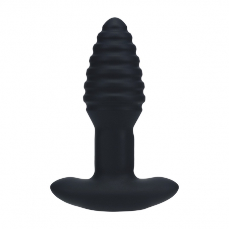 LEVELZ RIBBED SILICONE VIBRATING ANAL PLUG WITH ROTATION AND REMOTE CONTROL 