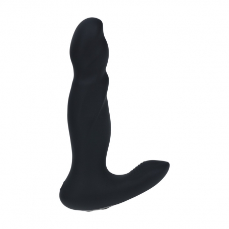 ESTIMULADOR DE PRÓSTATA DE SILICONA CON VIBRACIÓN E IMPULSO NEGRO LEVELZ