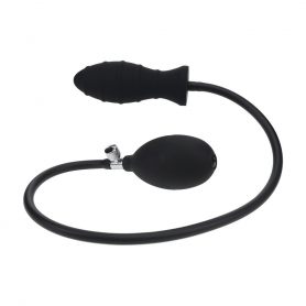 LEVELZ RIBBED INFLATABLE SILICONE ANAL PLUG BLACK 