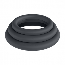 ENSEMBLE DE 3 ANNEAUX CLASSIQUES POUR LE PÉNIS XS/S/M NOIR LEVELZ