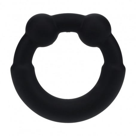 ANILLO PARA EL PENE DE METAL Y SILICONA NEGRO LEVELZ