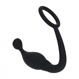 LEVELZ PROSTATE STIMULATOR WITH SILICONE RING L BLACK