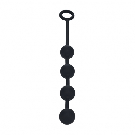BOULES ANALES RONDES EN SILICONE M 30MM NOIRES LEVELZ