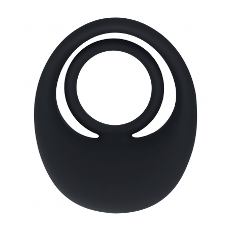 ANNEAU POUR PÉNIS ET TESTICULES EN SILICONE LIQUIDE AVEC VIBRATION NOIR LEVELZ
