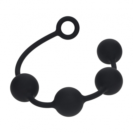 BOLAS ANALES REDONDAS DE SILICONA XXL 50MM NEGRAS LEVELZ