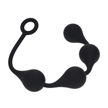 BOLAS ANAIS DE SILICONE EM FORMA DE GOTA DE ÀGUA L 40MM PRETAS LEVELZ