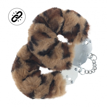 MENOTTES EN PELUCHE HEAVY-DUTY FLUFFY LEOPARD OUCH!