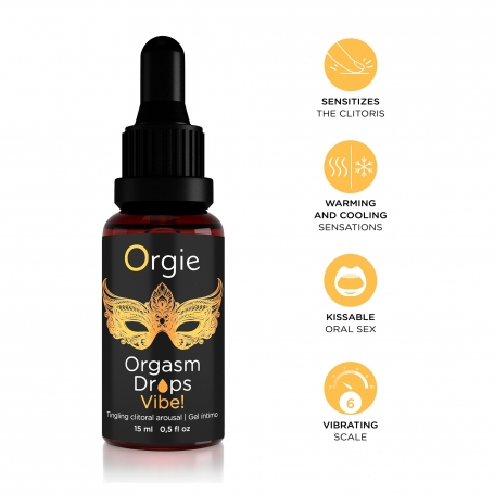 GOTAS CON EFECTO VIBRATORIO ORGASM DROPS VIBE 15ML ORGIE