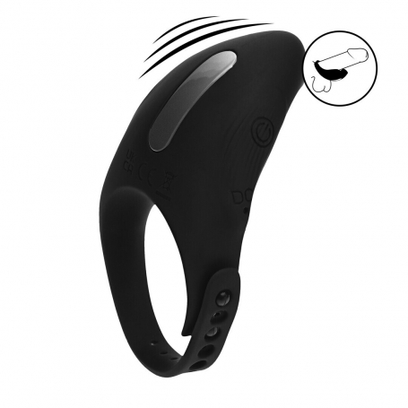 ANEL VIBRATÓRIO E AJUSTÁVEL PARA O PÉNIS EM SILICONE PRETO LEVELZ