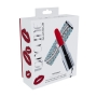 VIBRADOR COM 4 ACESSÓRIOS TIFFANY LIPSTICK AZUL LOVELINE