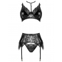 CONJUNTO DE 3 PIEZAS NOIR FANTASY SET BEAUTY NIGHT FASHION NEGRO