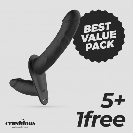 PACK 5 + 1 GRATIS LABIONDA ARNÉS DOBLE CON MANDO CRUSHIOUS