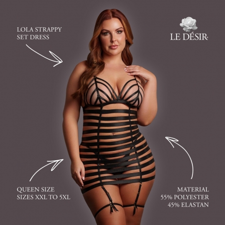 VESTIDO CON LIGUEROS LOLA STRAPPY TALLA QUEEN LE DÉSIR