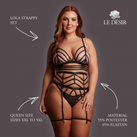 LE DÉSIR LOLA STRAPPY SET QUEEN SIZE BLACK