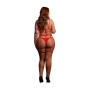 LE DÉSIR STUPID CUPID HEART OPEN SET 2 PIECES QUEEN SIZE RED