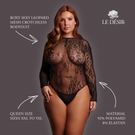 BODY ROXY SEXY LEOPARD MESH CROTCHLESS TAMANHO QUEEN LE DÉSIR 