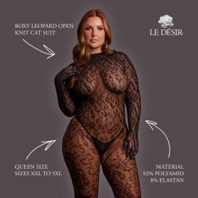 CATSUIT ROXY LEOPARD OPEN KNIT TAMANHO QUEEN LE DÉSIR 