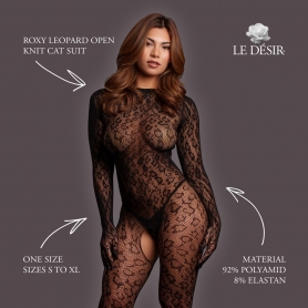 CATSUIT ROXY LEOPARD OPEN KNIT LE DÉSIR 