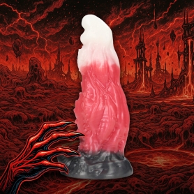 GODE MONSTER EN SILICONE SPACE NIGHT FIEND ROUGE/BLANC OUCH!