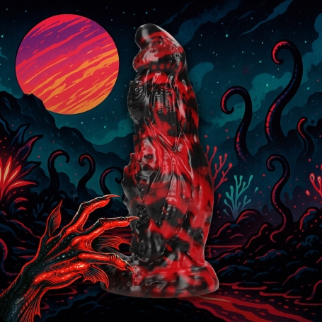 GODE MONSTER EN SILICONE HELL NIGHT FIEND ROUGE/NOIR OUCH!