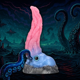 OUCH! KRAKEN'S LICK SILICONE DILDO BLUE/RED